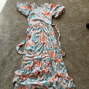 Polagram floral maxi dress